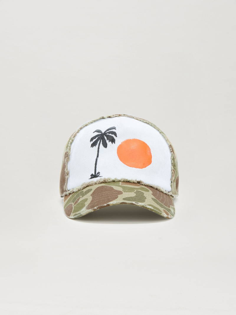 Sunset-print camouflage cap 1
