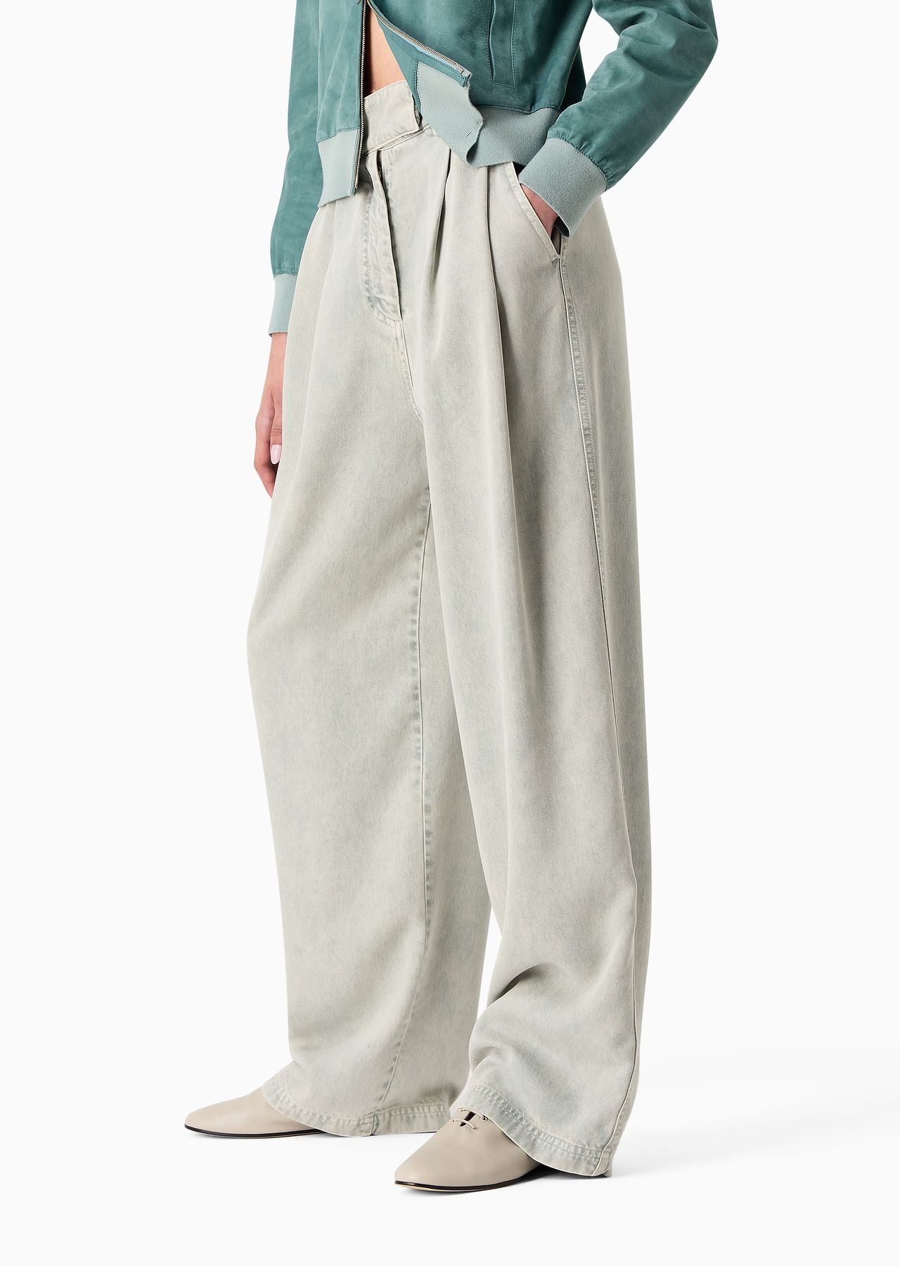 Denim Collection Lyocell single-pleat trousers - 2