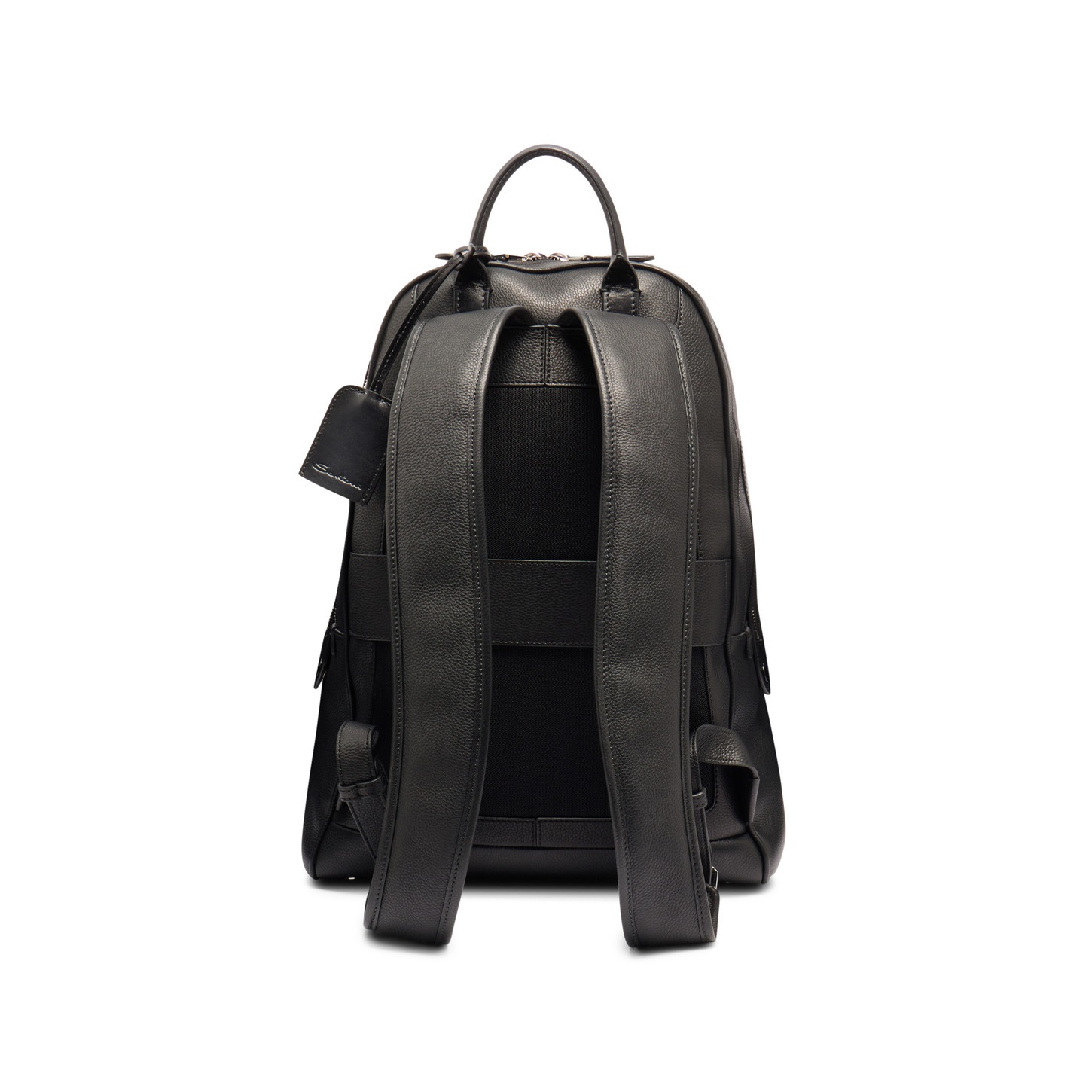 Black tumbled leather backpack - 4