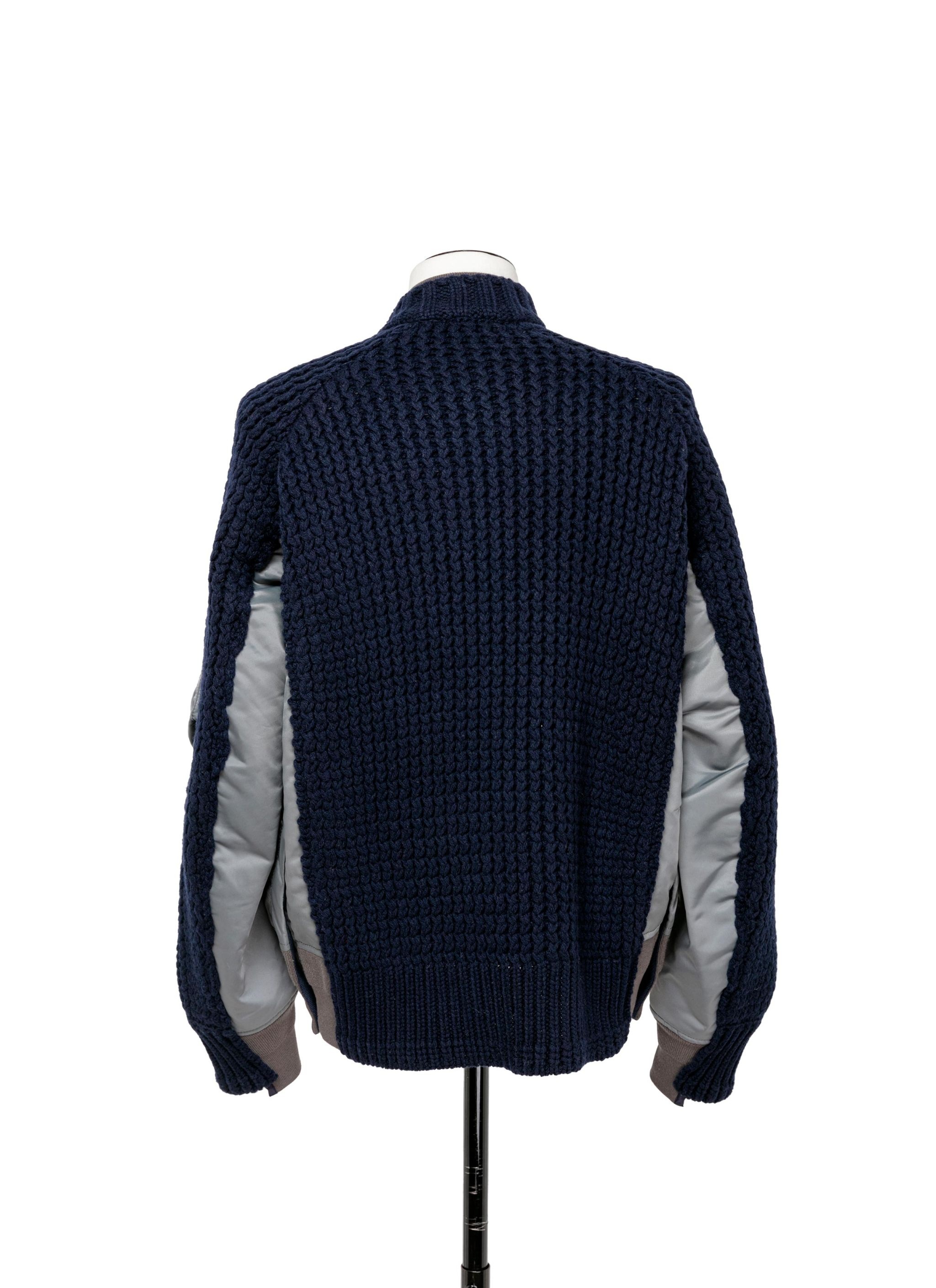 Nylon Twill Mix Knit Blouson - 4