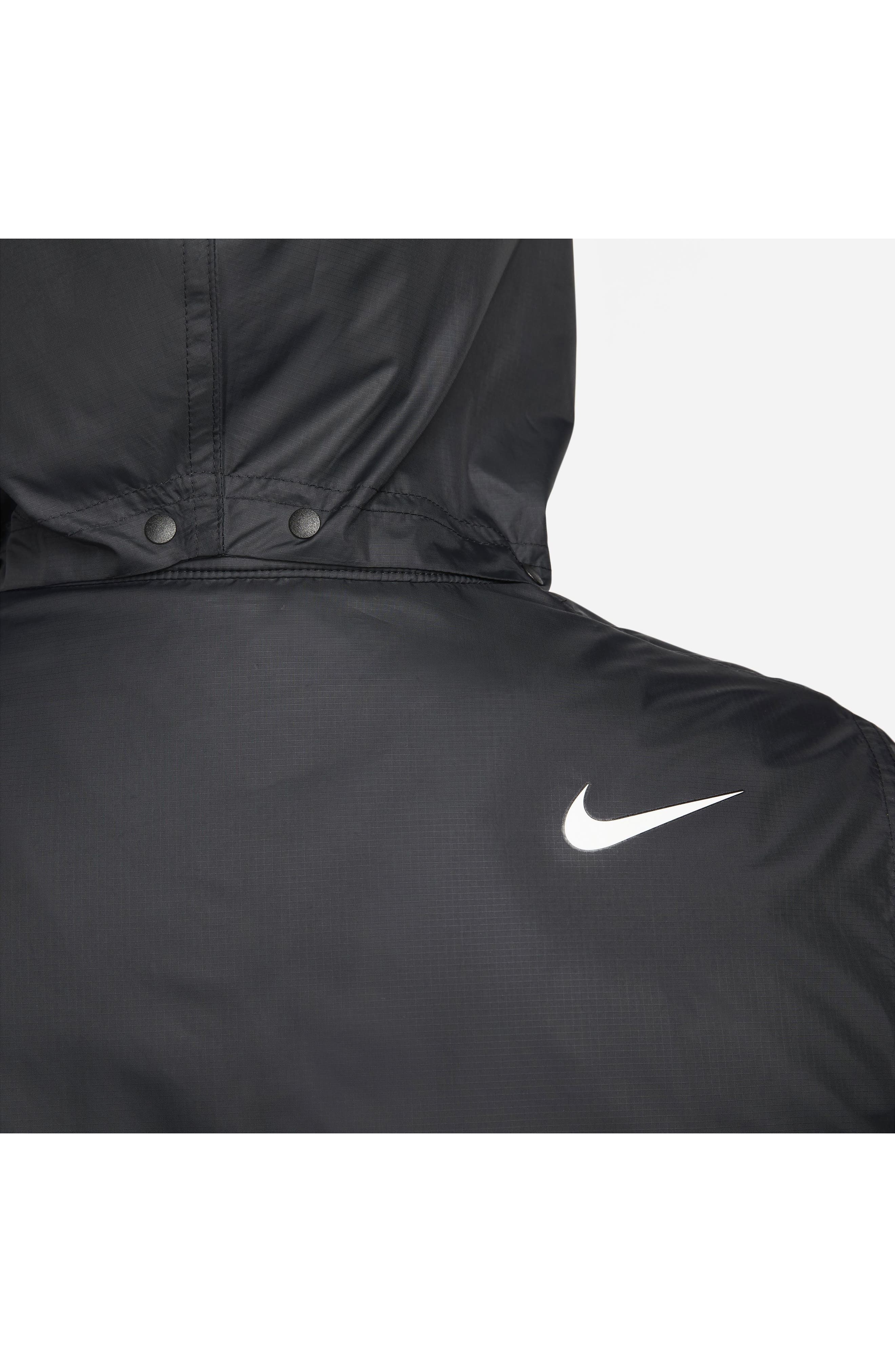 Nike Tour Water Repellent Hooded Golf Jacket in 010 Black/white at Nordstrom - 5