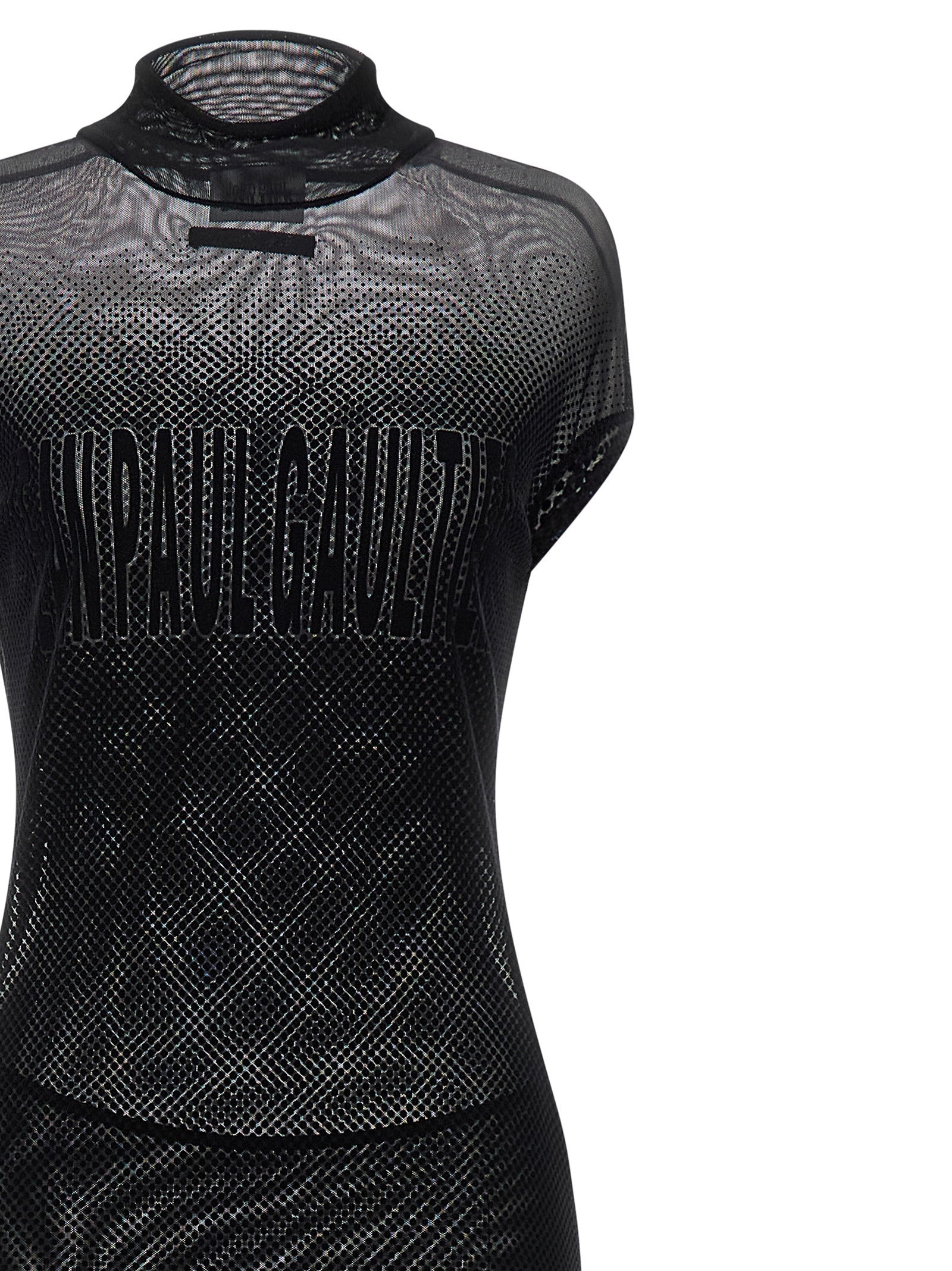 Flocked Dress Dresses Black - 3