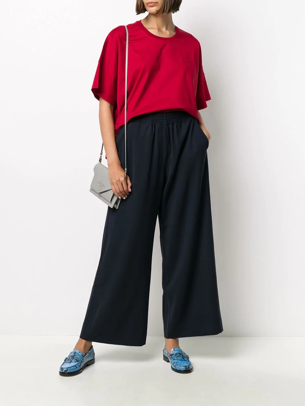 elasticated-waist wool trousers - 2