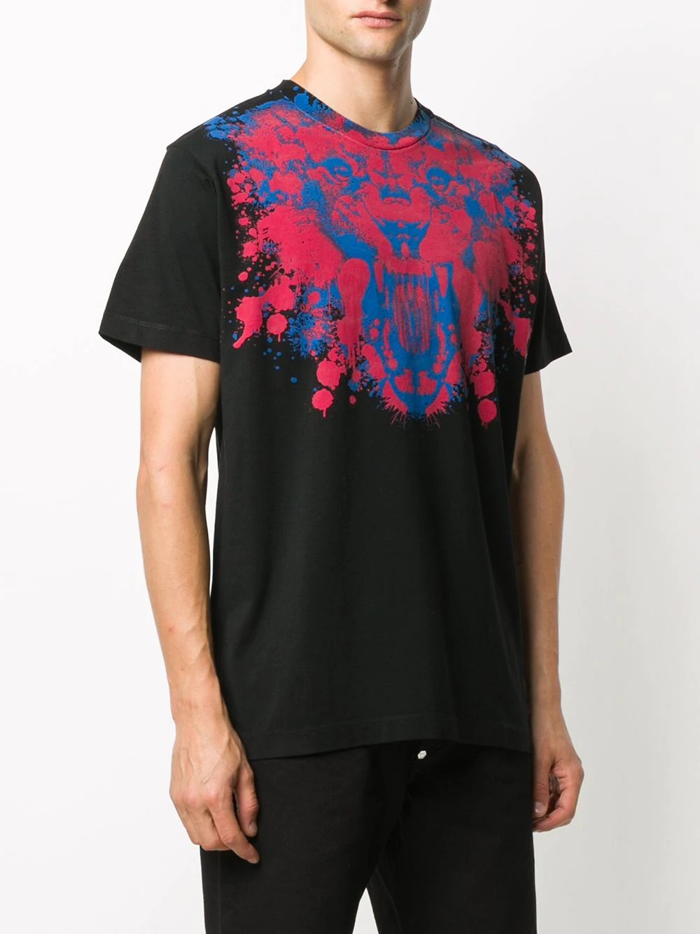 Lion paint splatter print T-shirt - 3