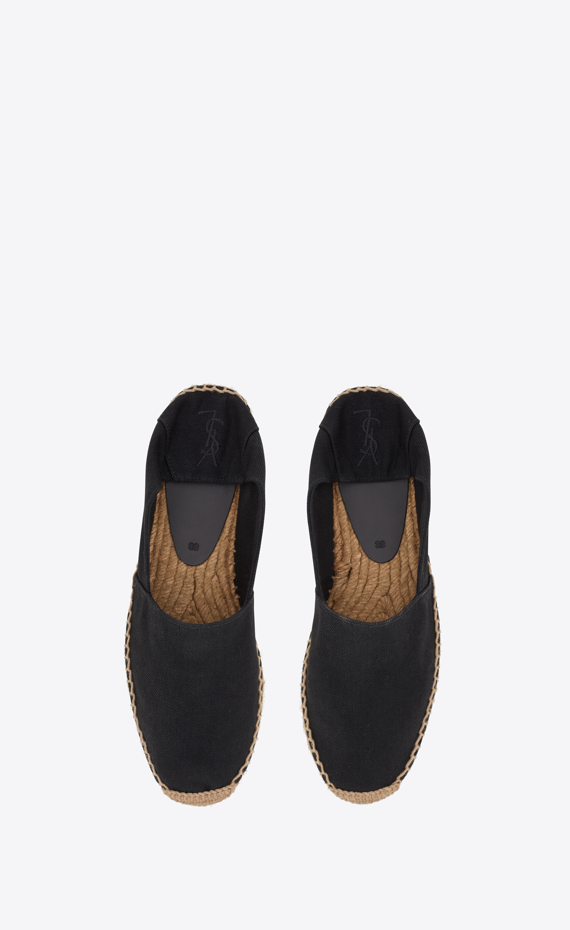 ysl embroidered espadrilles in denim - 2