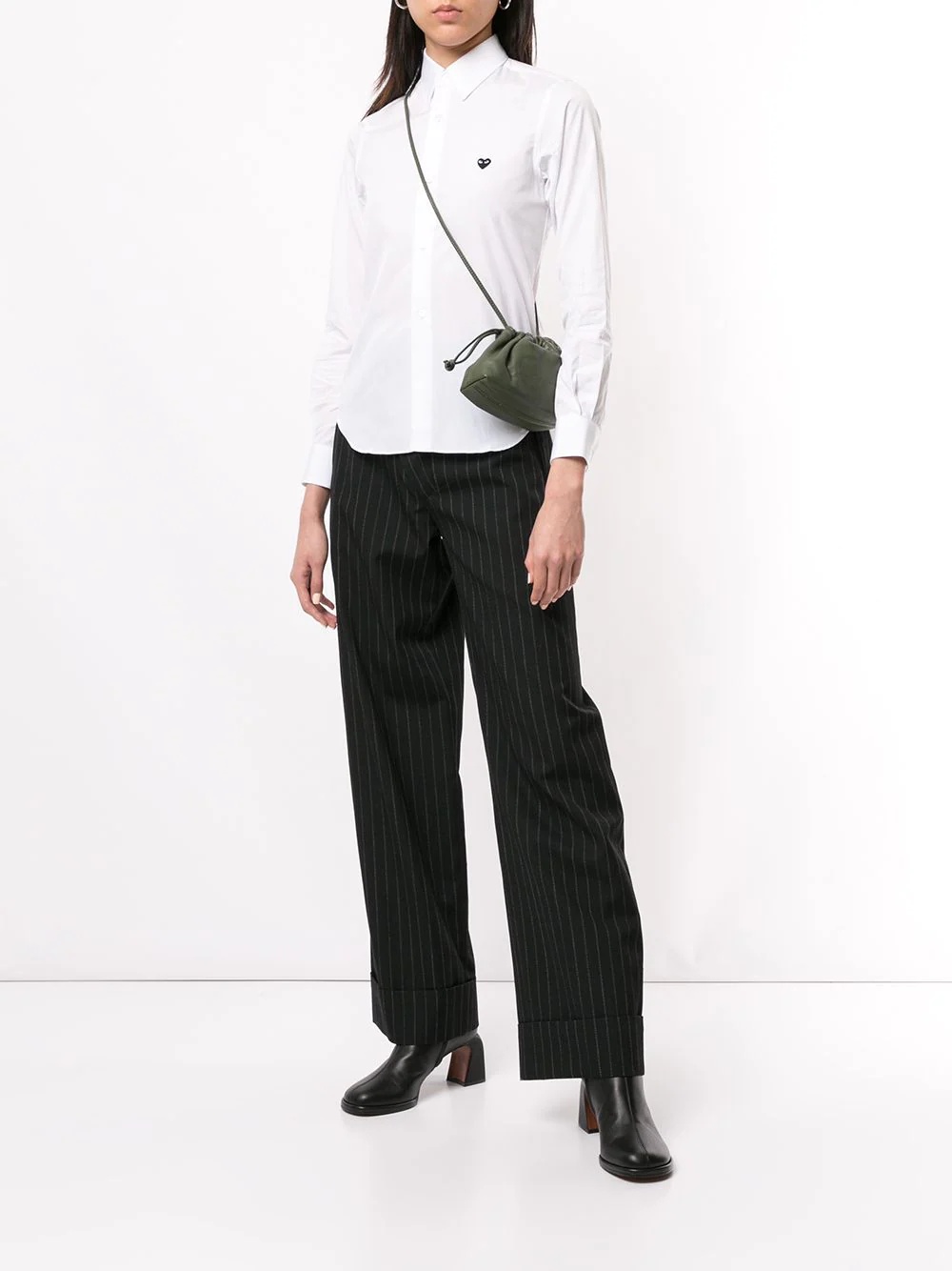 logo embroidered plain shirt - 2