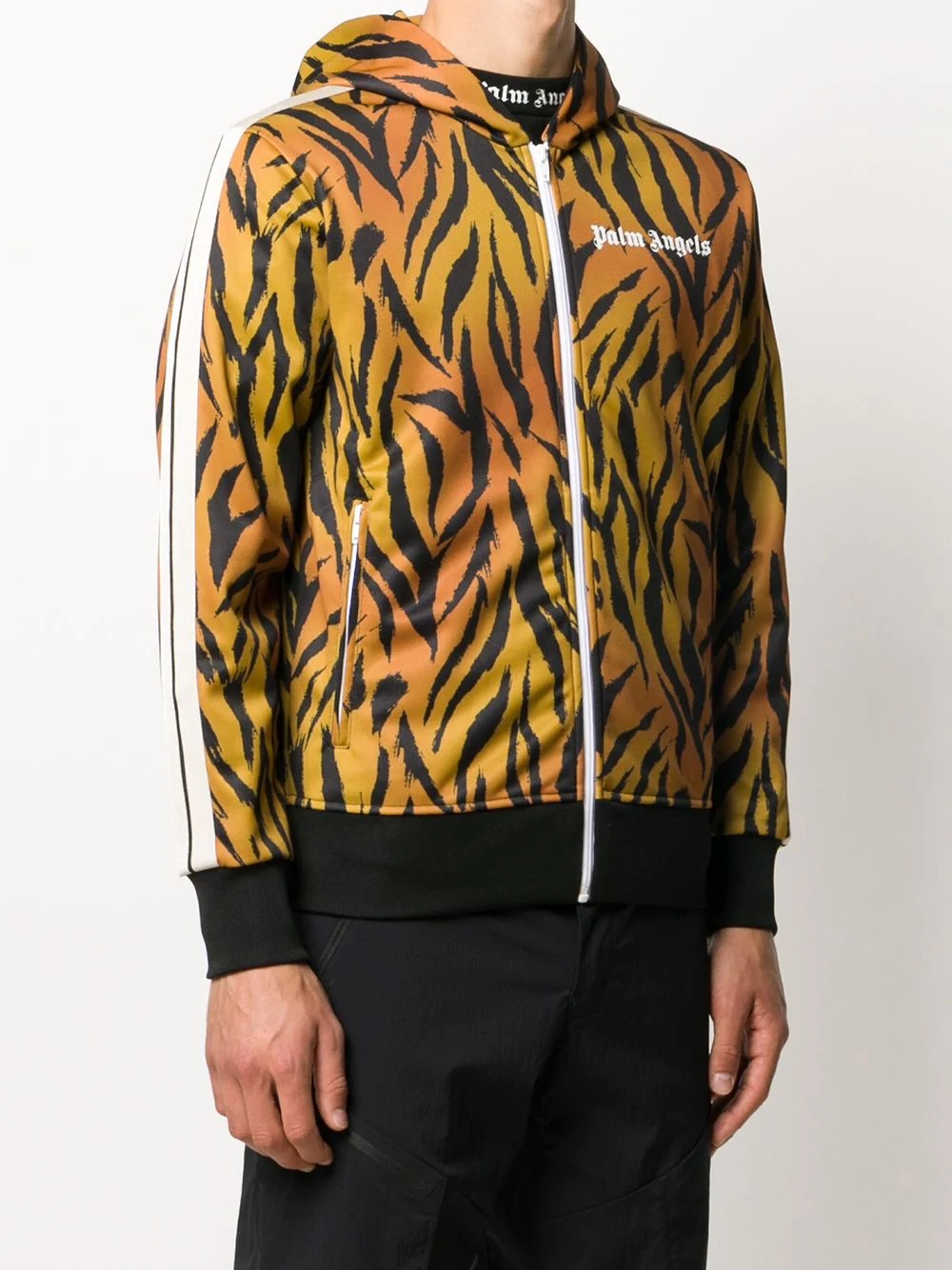 tiger-print zipped hoodie - 3