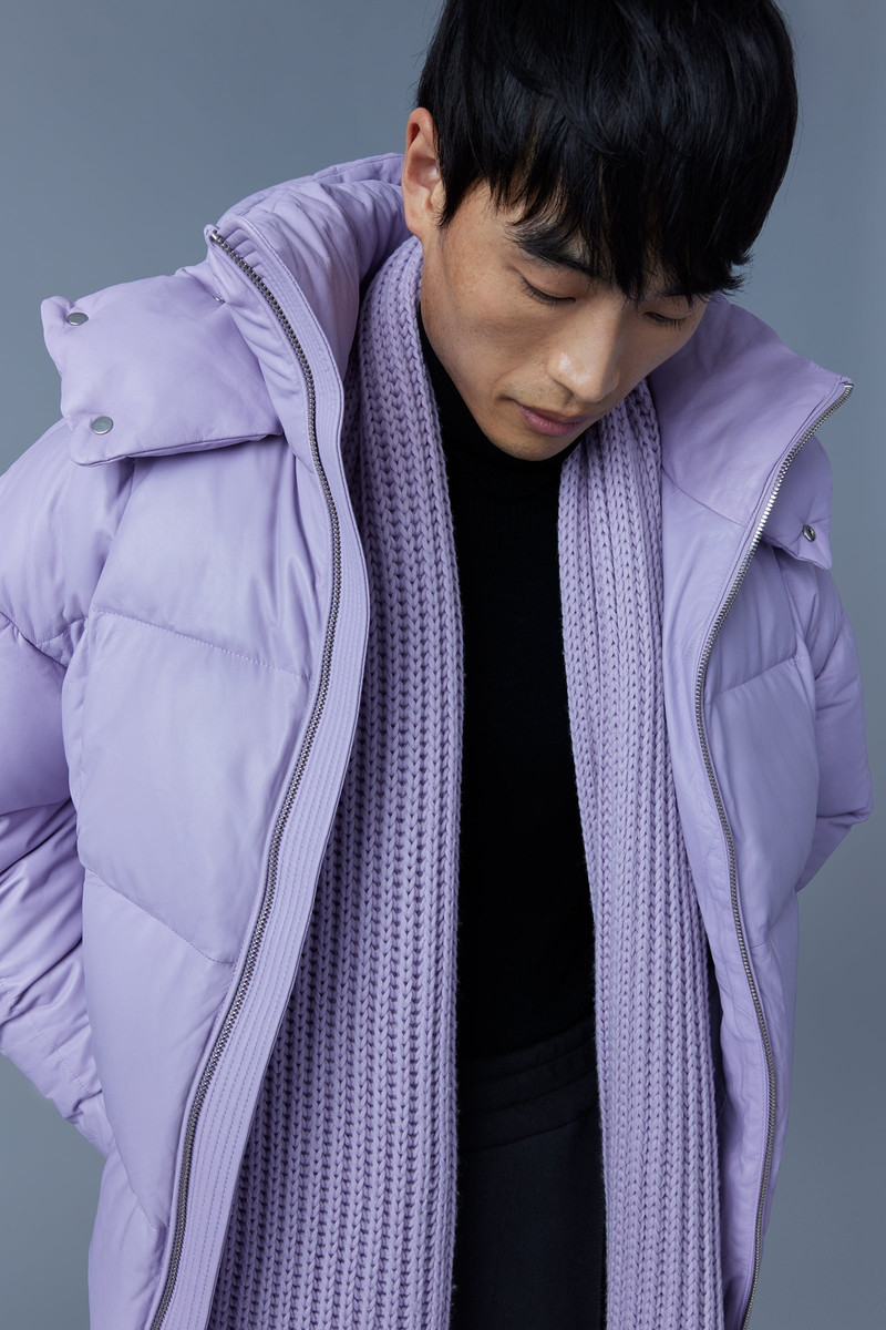 MIKKO (R) Leather down jacket with removable hood 5