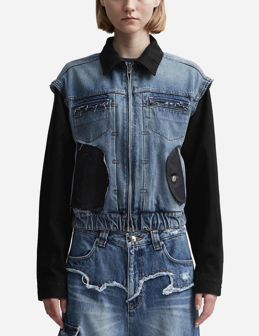 JAMIE COATED DENIM BOMBER JACKET - 1