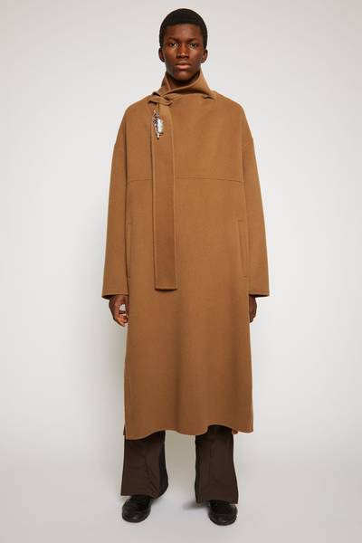 Acne Studios Scarf-collar wool poncho light camel outlook