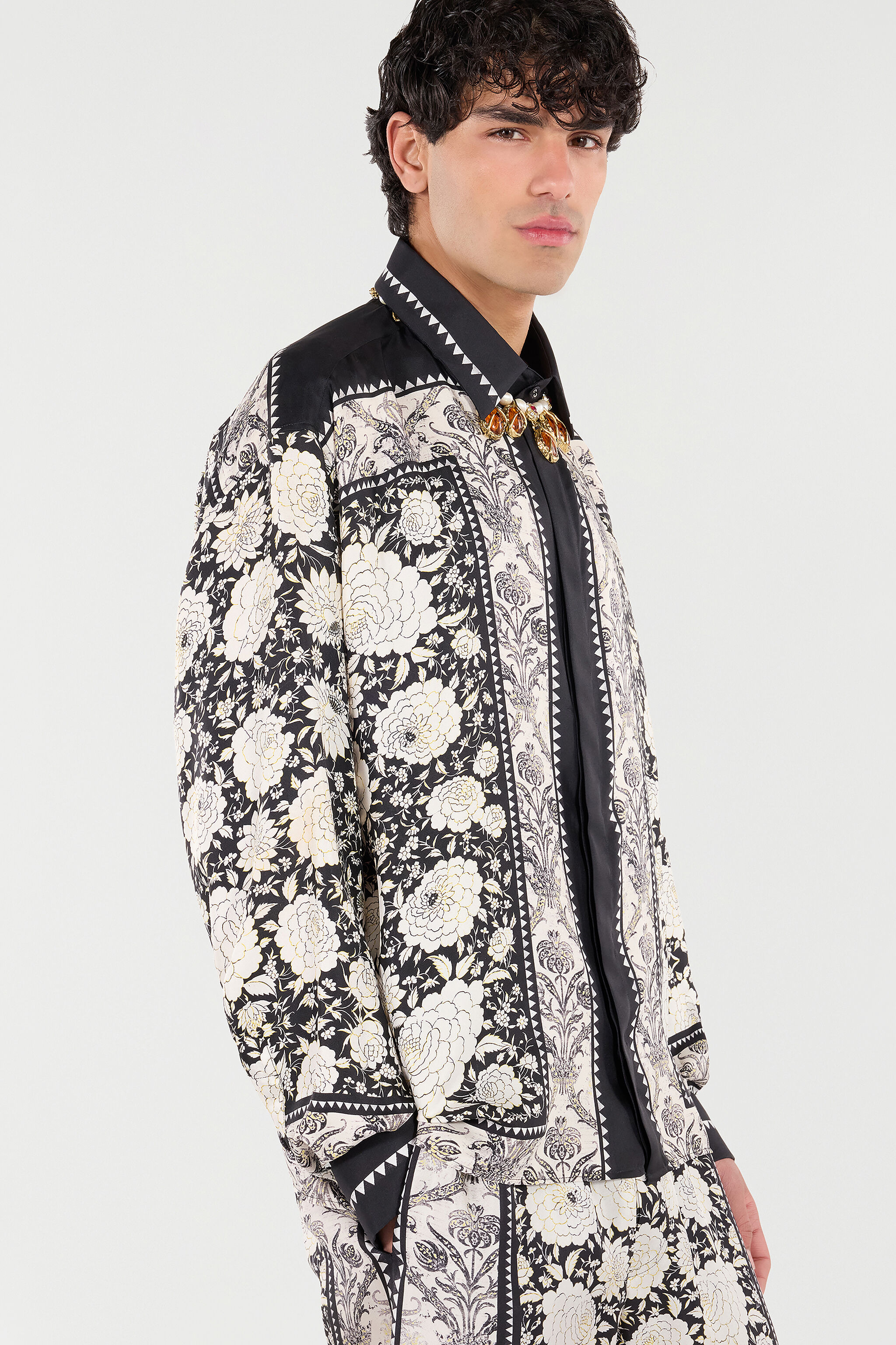 Silk Shirt With Floral Print - 7