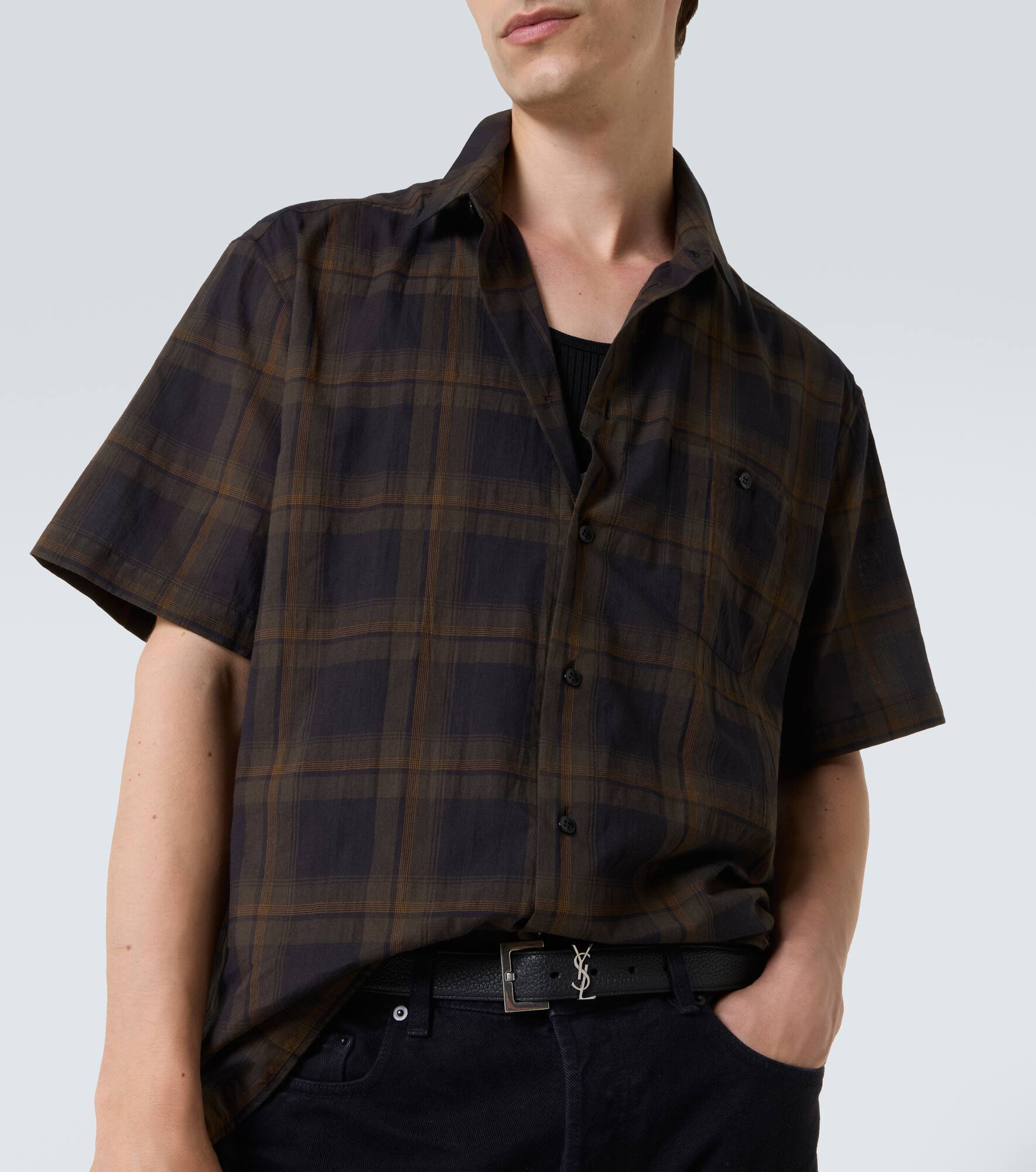 Tartan checked cotton voile shirt - 6