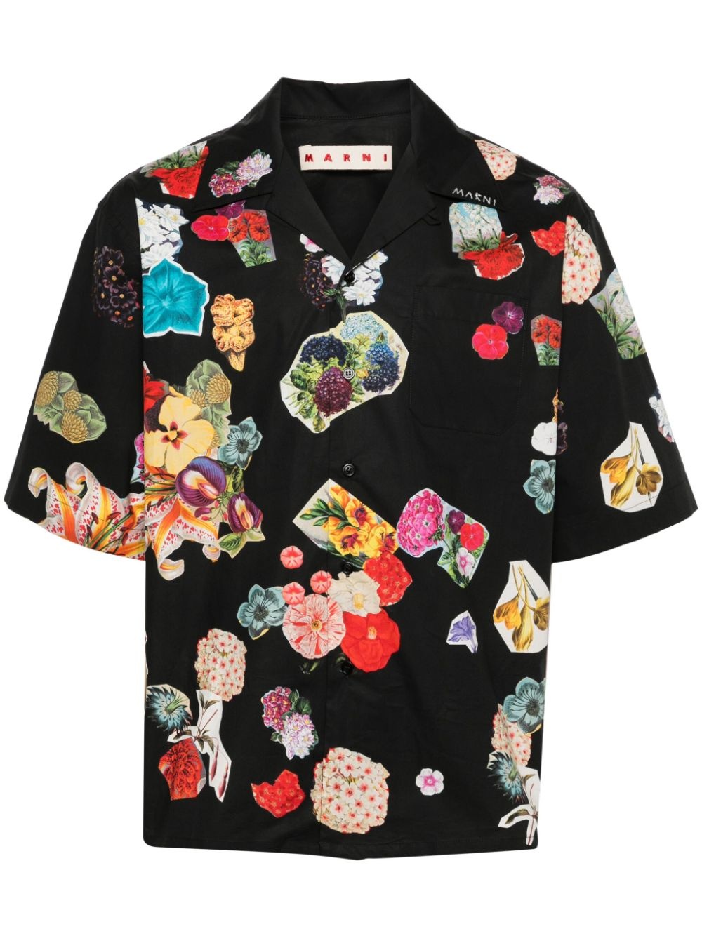 floral-print cotton shirt - 1