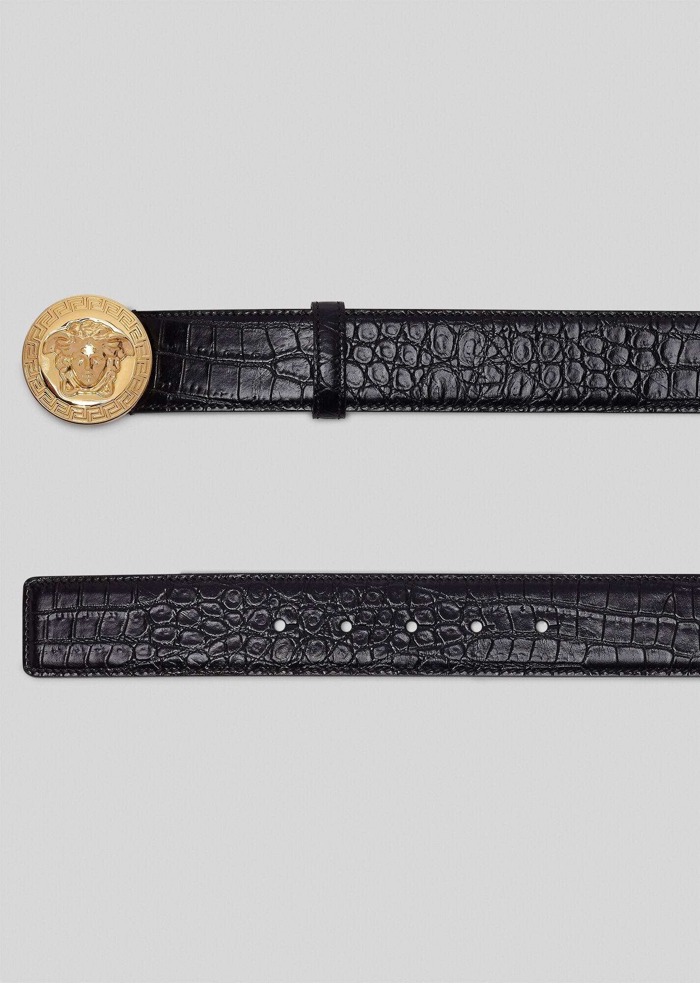 Mock Croc Palazzo Leather Belt - 3