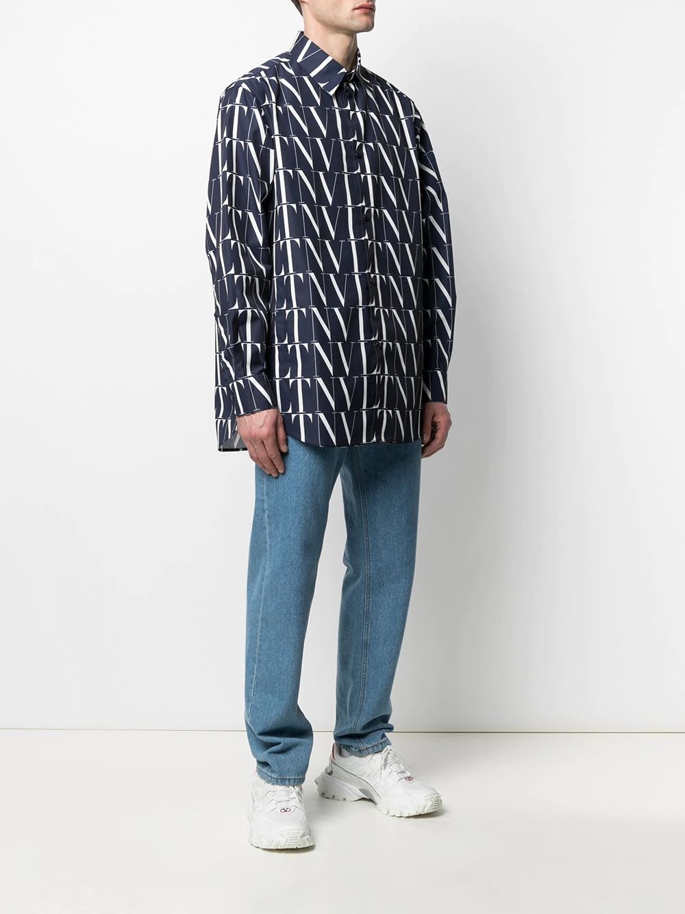 VLTN logo-print oversized shirt - 3