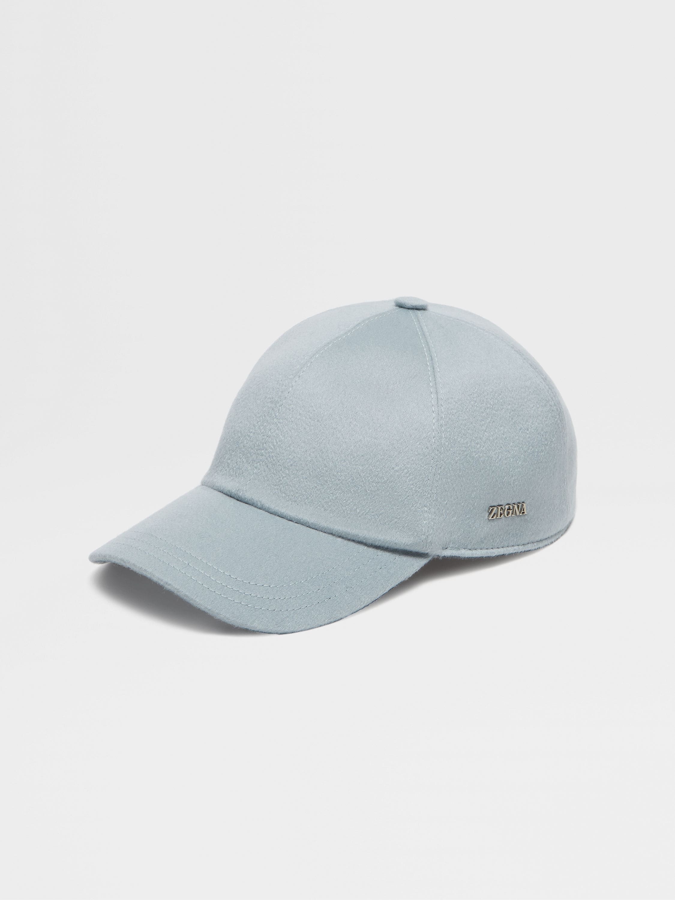 LIGHT BLUE OASI CASHMERE BASEBALL CAP - 1
