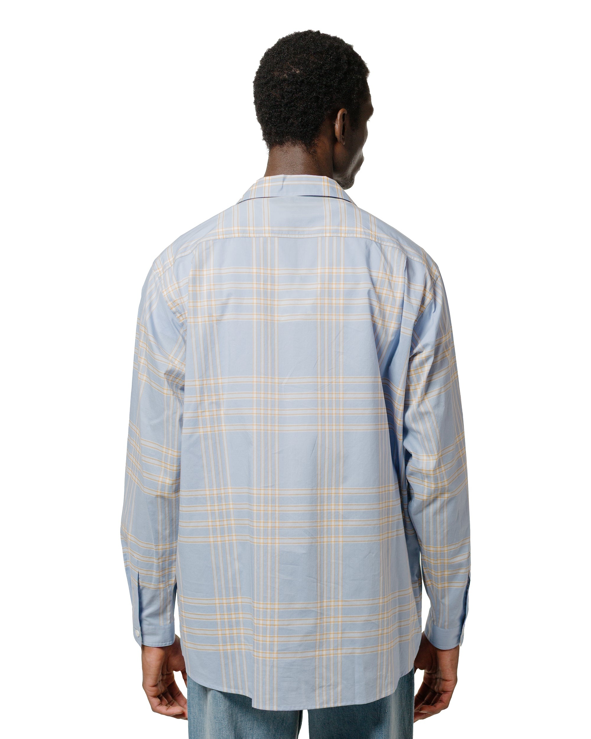 Washed Finx Typewriter Check P/O Shirt Light Blue Check - 3