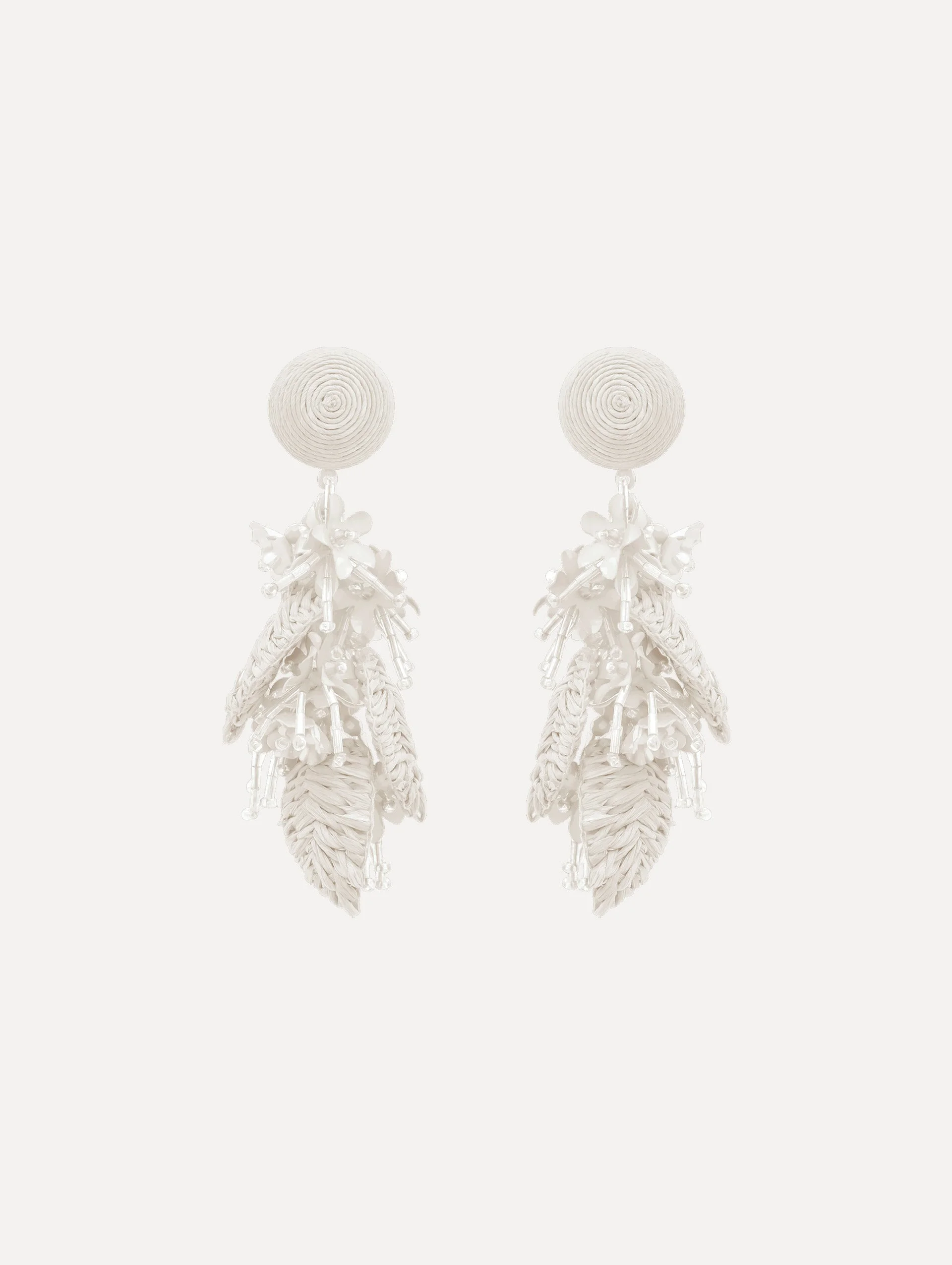 RAFFIA TASSEL BOUQUET CLIP-ON EARRINGS - 1
