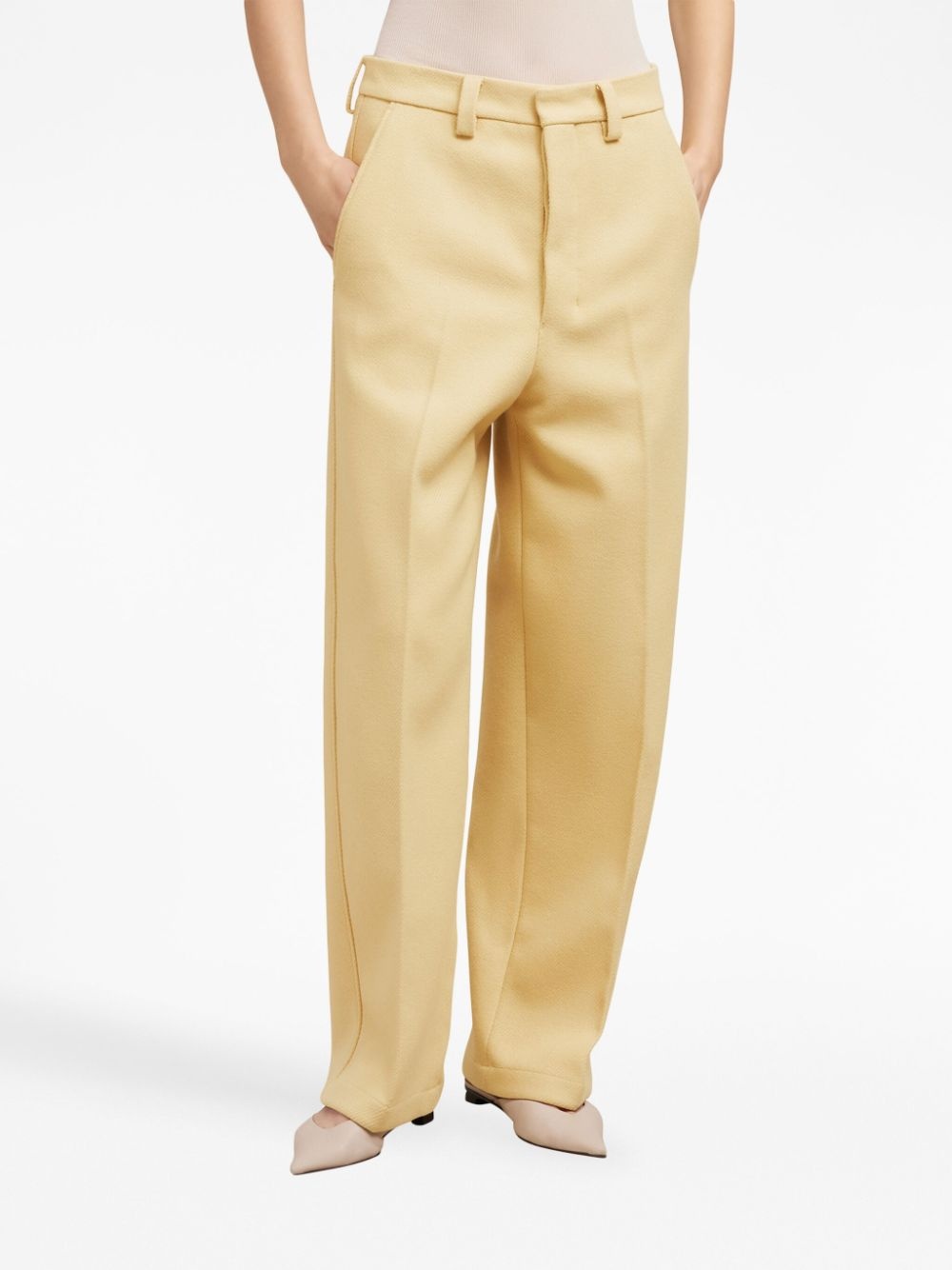 mid-rise wide-leg trousers - 4