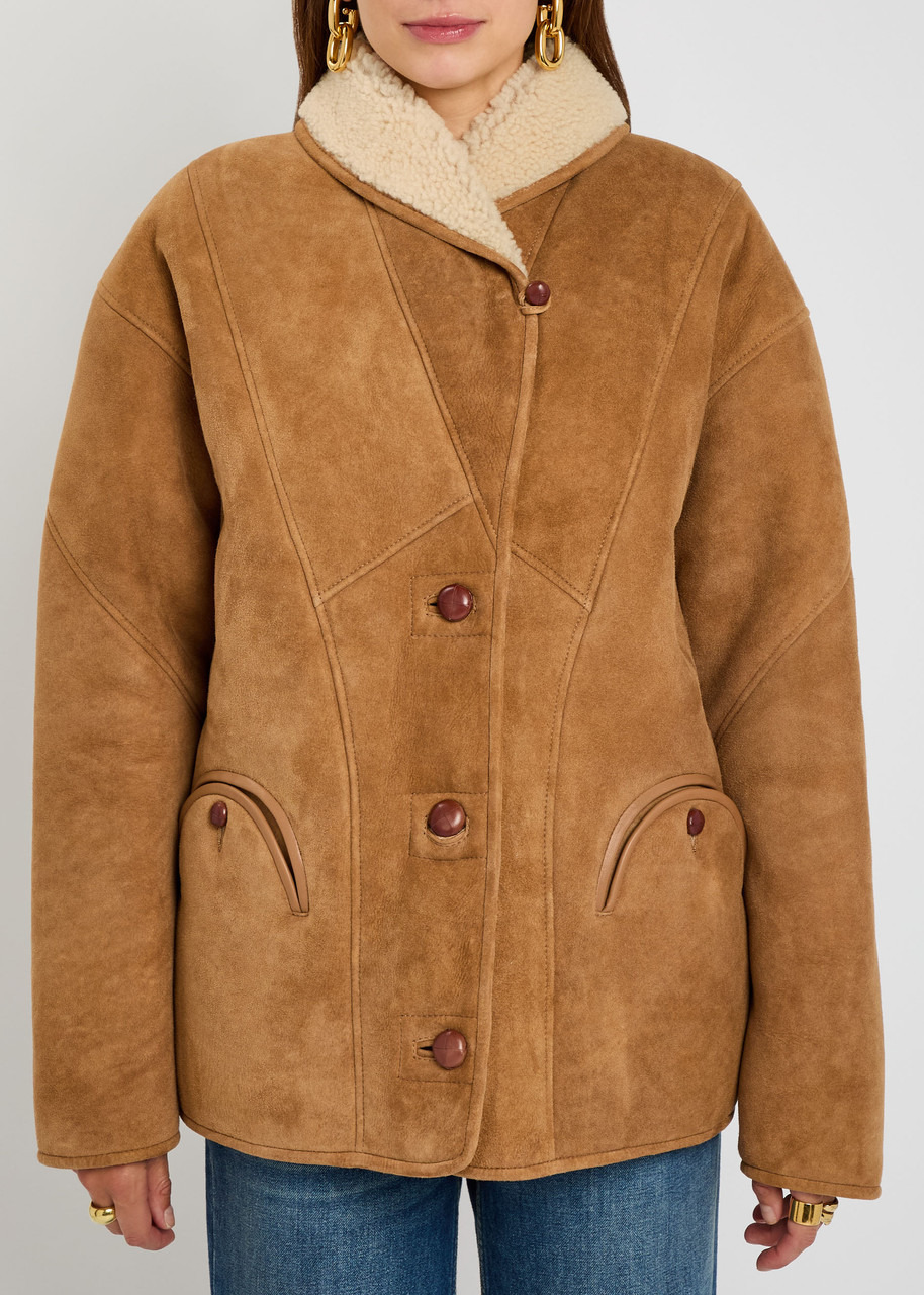 Blaze Milano Tatoosh Hooded Panelled Suede Coat - 2