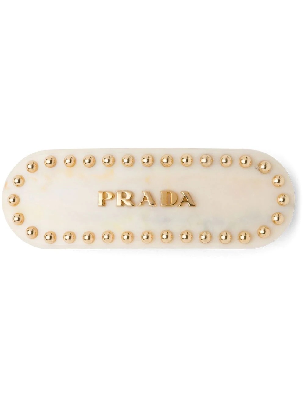 studded logo-lettering hair clip - 1