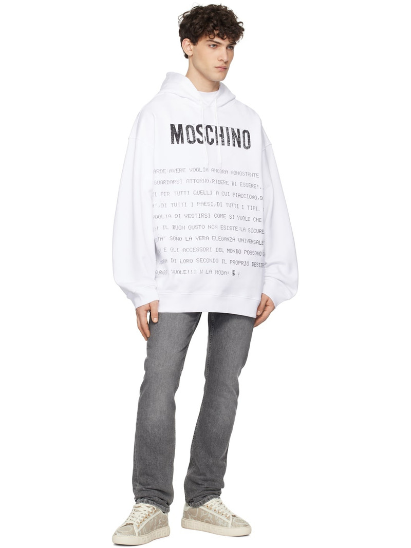 Moschino White Message Hoodie outlook