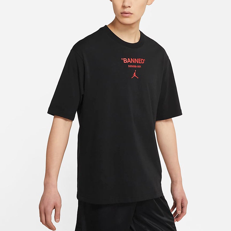 Air Jordan Casual Sports Printing Short Sleeve Black DM3545-010 - 4