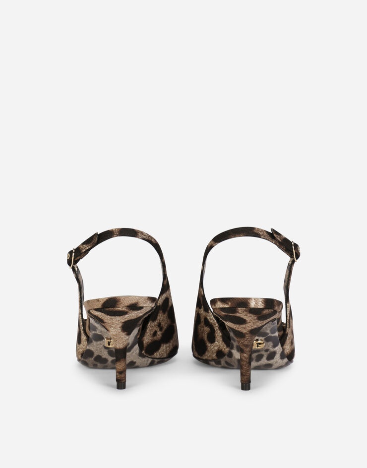 Leopard-print cotton slingbacks - 3