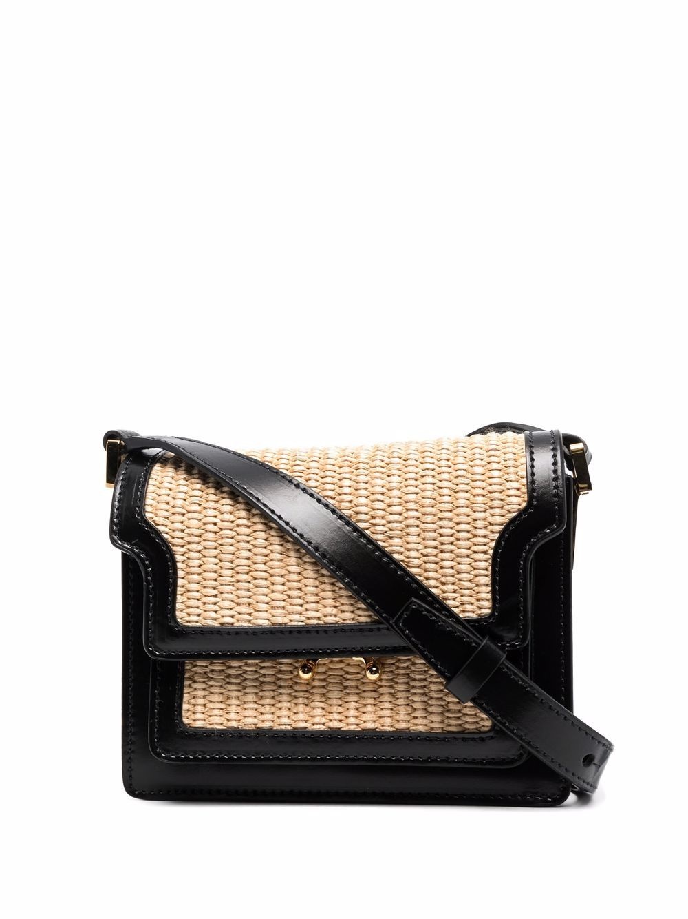 wicker-woven crossbody bag - 1