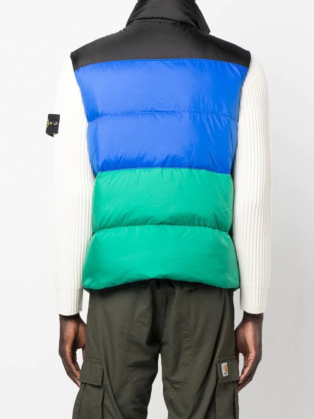 colour-block feather-down gilet - 4