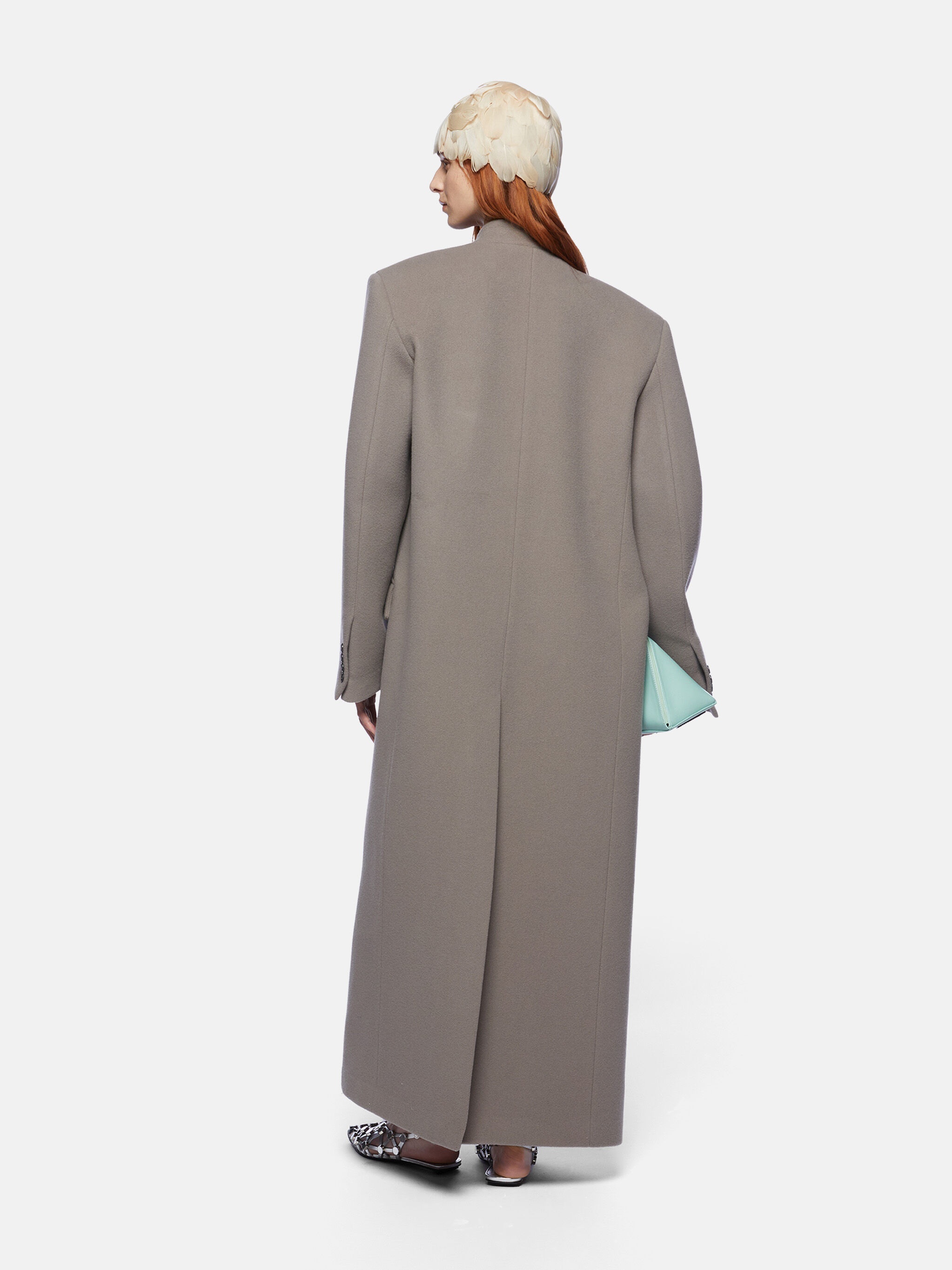 GREY LONG COAT - 3