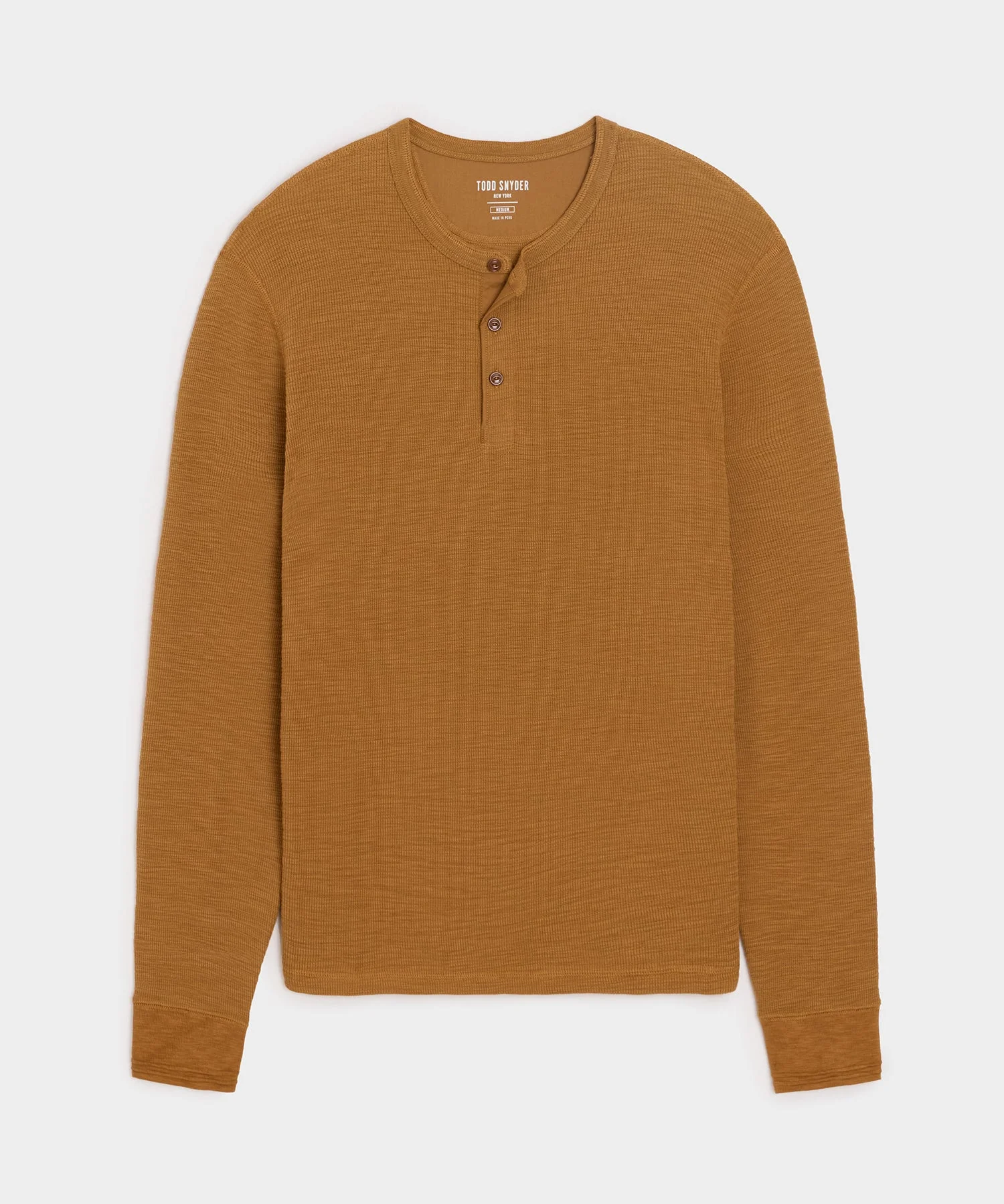Lightweight Mini Waffle Henley - 1