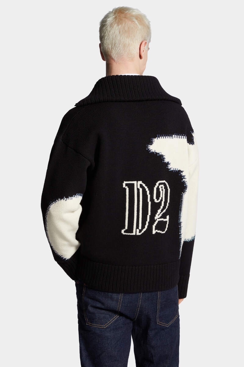 FAKE STITCH D2 ZIPPED CARDIGAN - 4