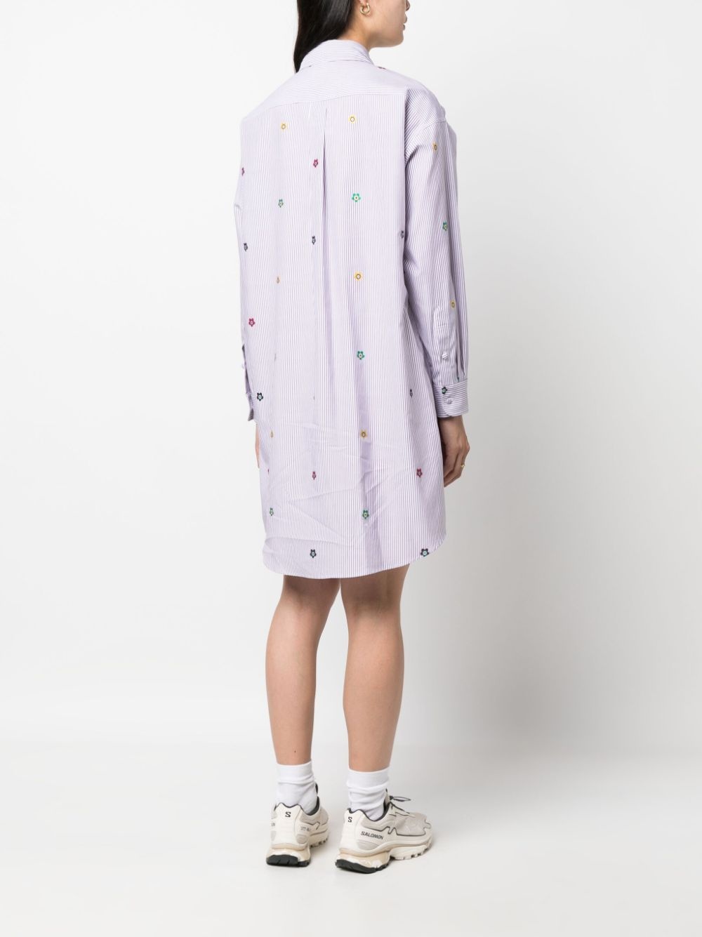design-embroidered poplin shirtdress - 4