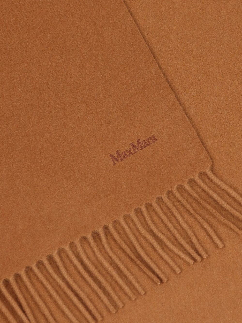 fringed embroidered-logo scarf - 2