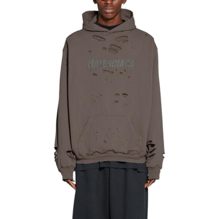 Balenciaga Caps Destroyed Hoodie 'Tan' 659403TKVB67185 - 3