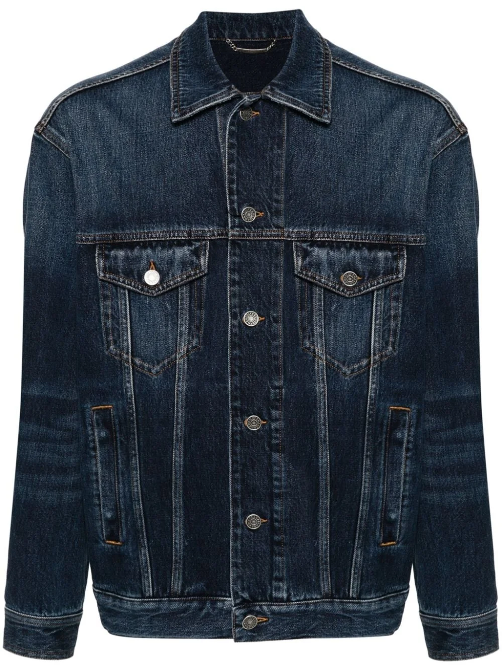 logo-plaque denim jacket - 1