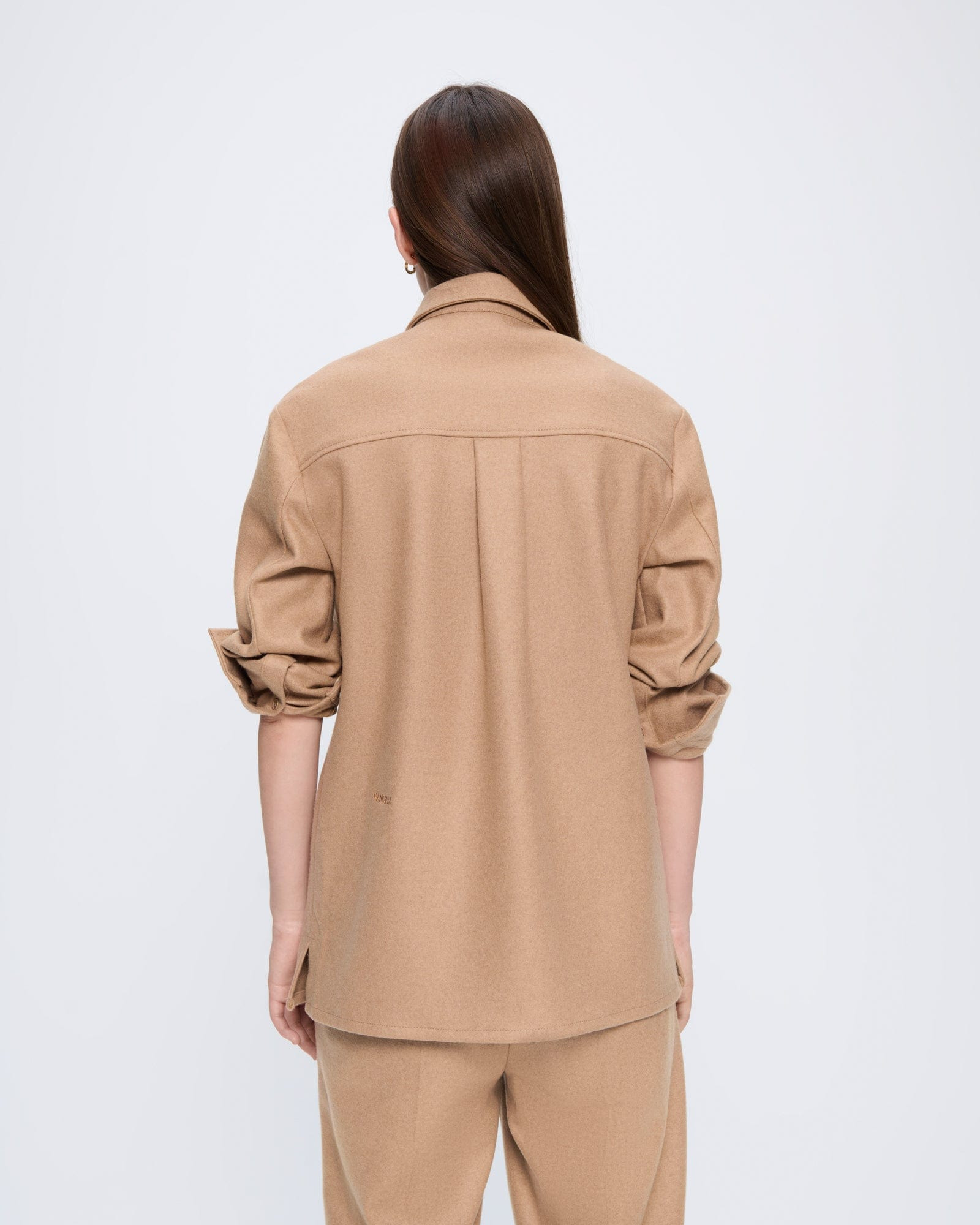 Womens Recycled Wool Long-Sleeve Shirt - Desert Camel - 4