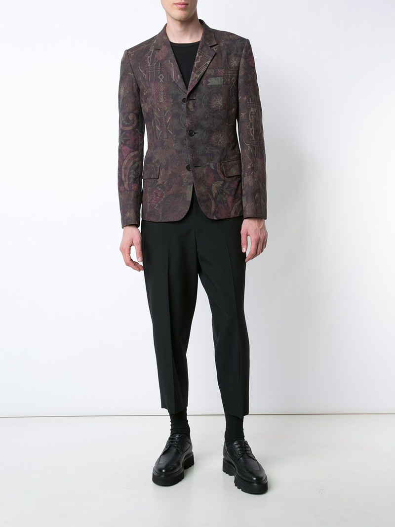 Yohji Yamamoto floral print blazer outlook