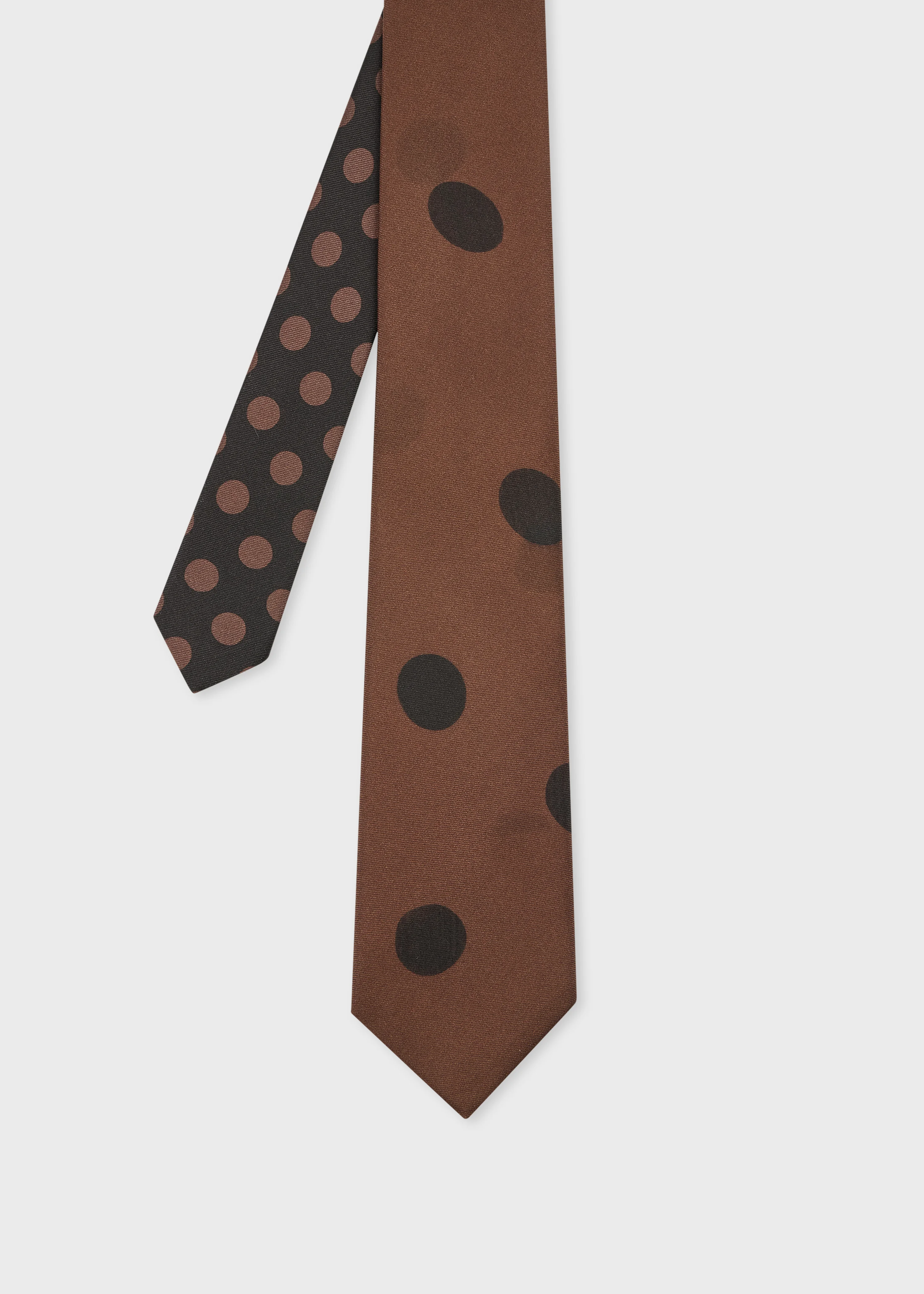 Brown 'Shadow' Polka Dot Tie - 1