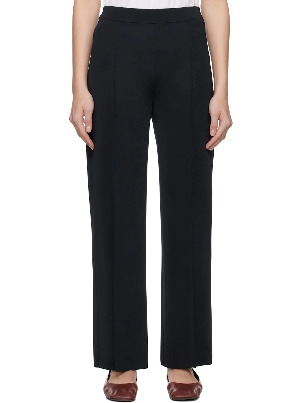 Navy Slinky Kick Trousers - 1