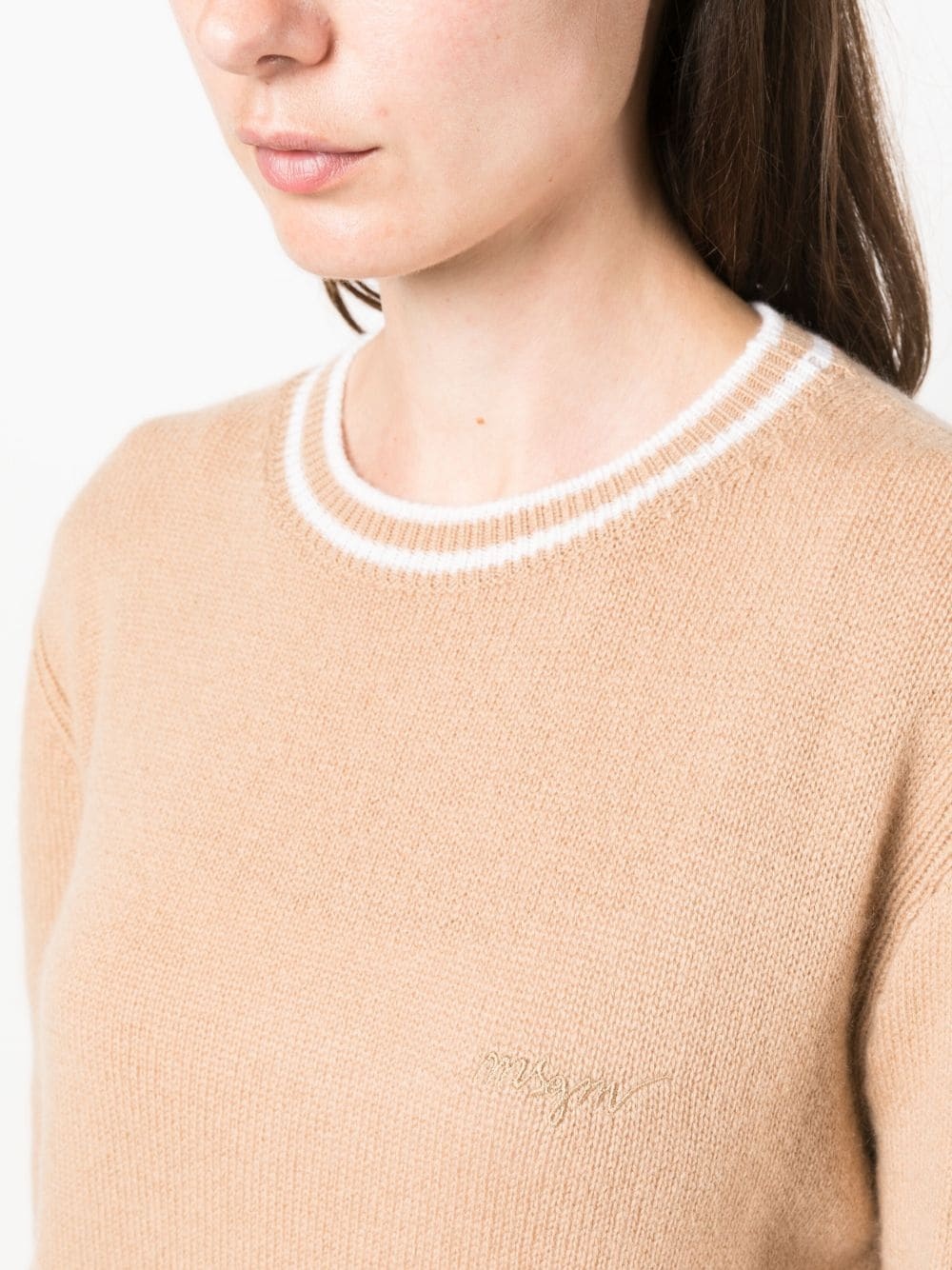 logo-embroidered round-neck jumper - 5