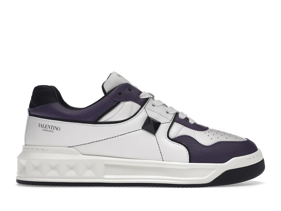 Valentino One Stud Low-Top White Purple Black - 1