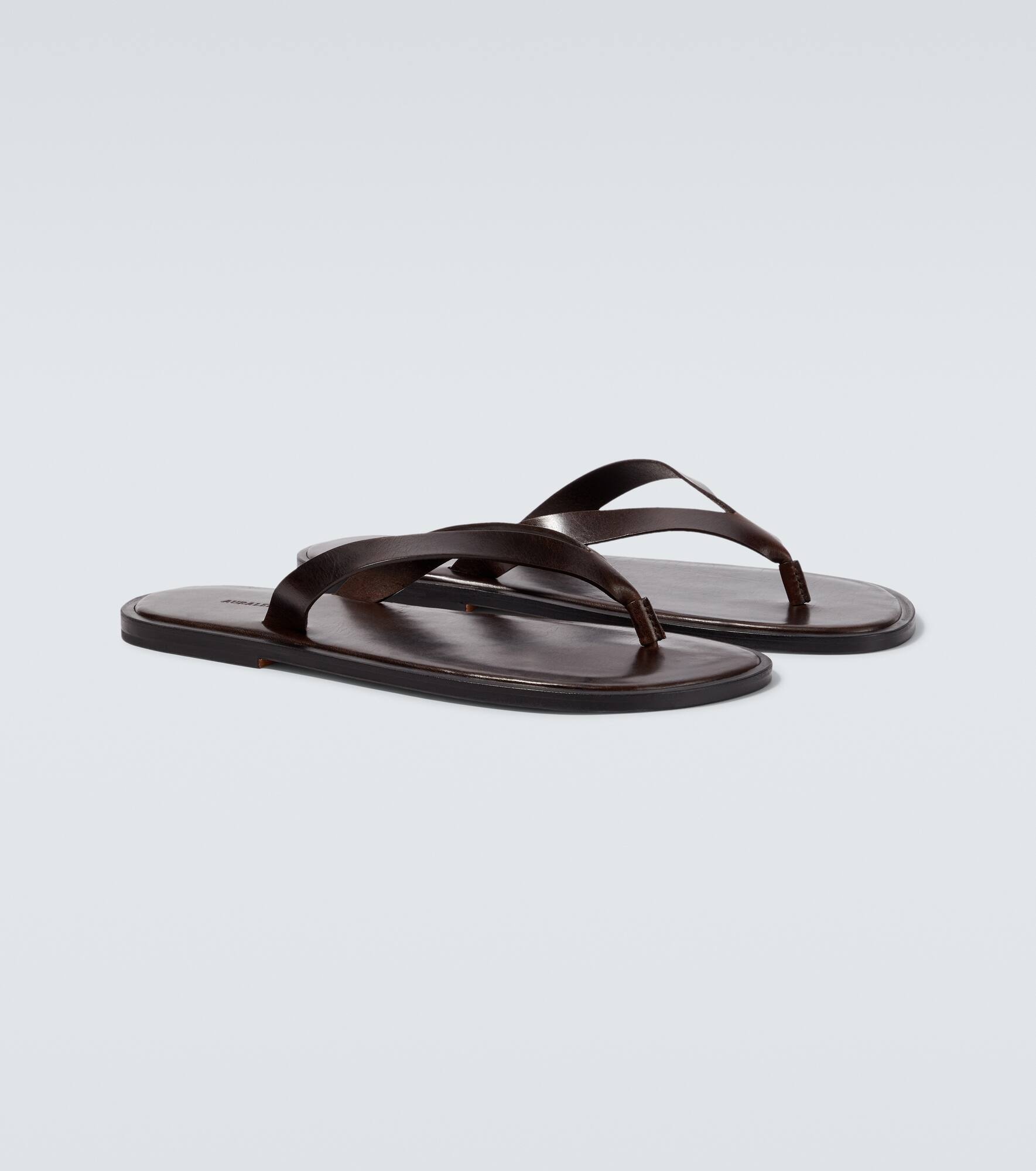 Leather thong sandals - 5