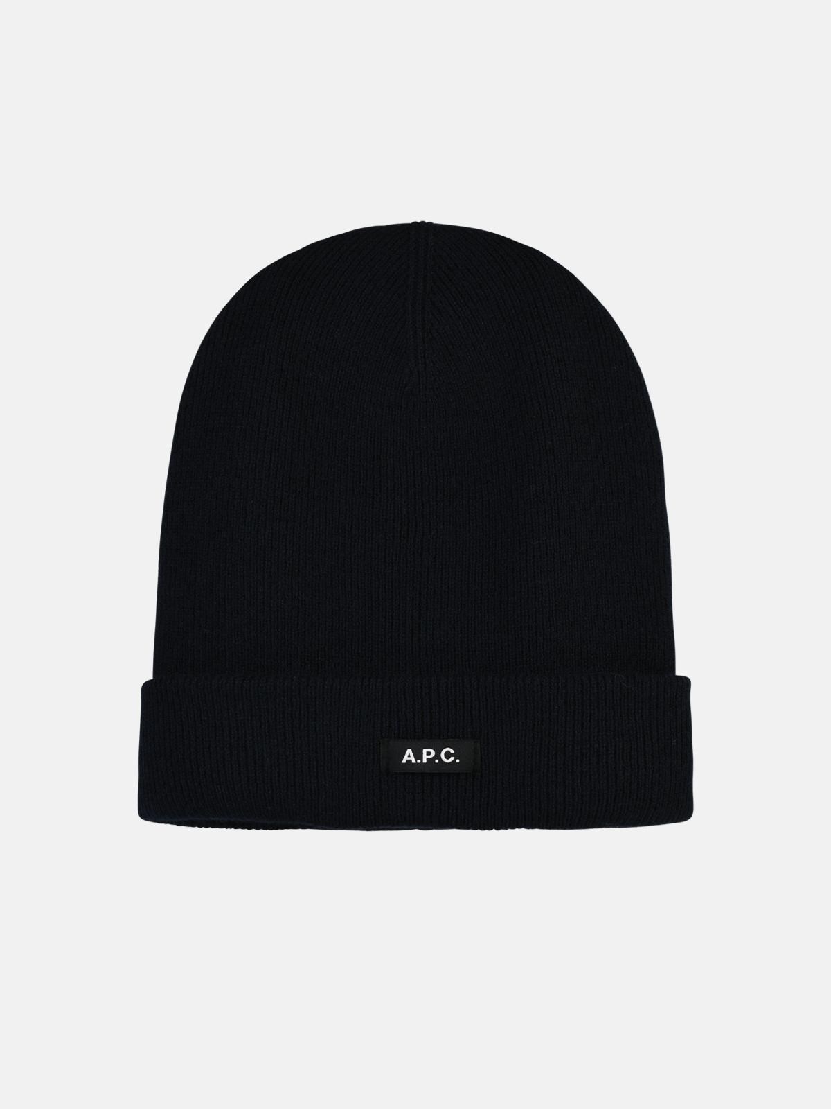 'AUTUMN' NAVY WOOL BEANIE - 1