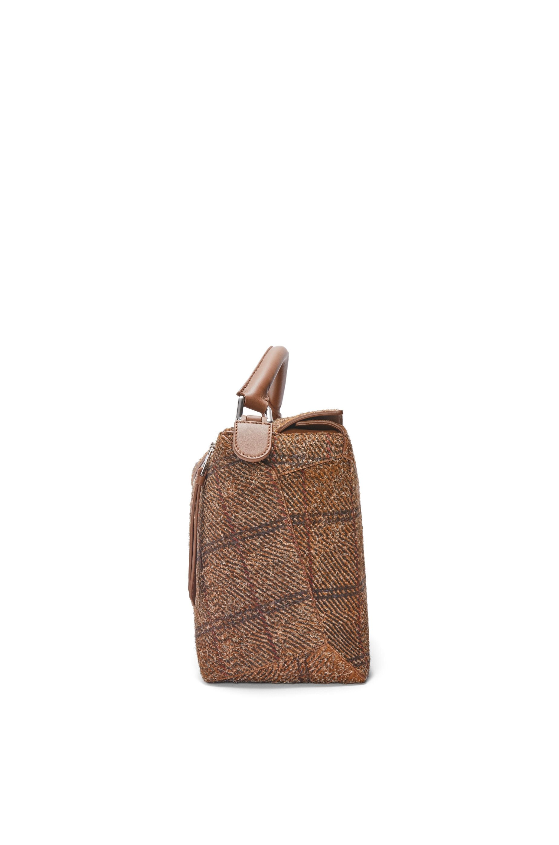 Large Puzzle bag in tartan brushed suede - 3