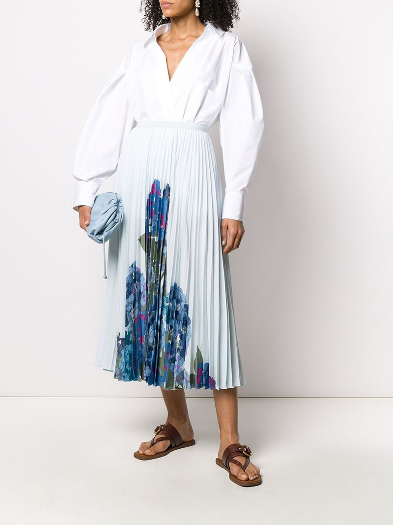 Valentino floral print pleated midi skirt outlook