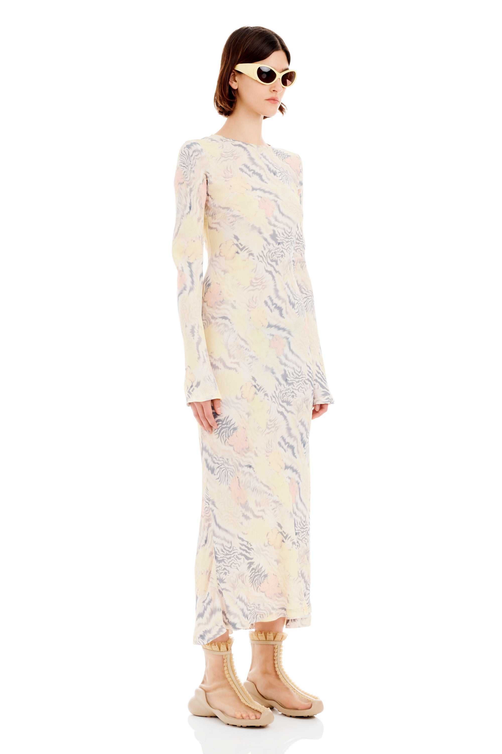 WASHED ZEBRA FLORAL YURI DRESS - 7