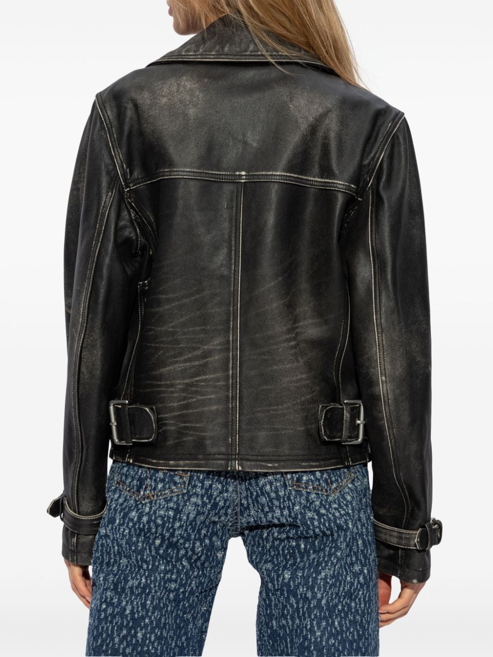 Achilles leather biker jacket - 4