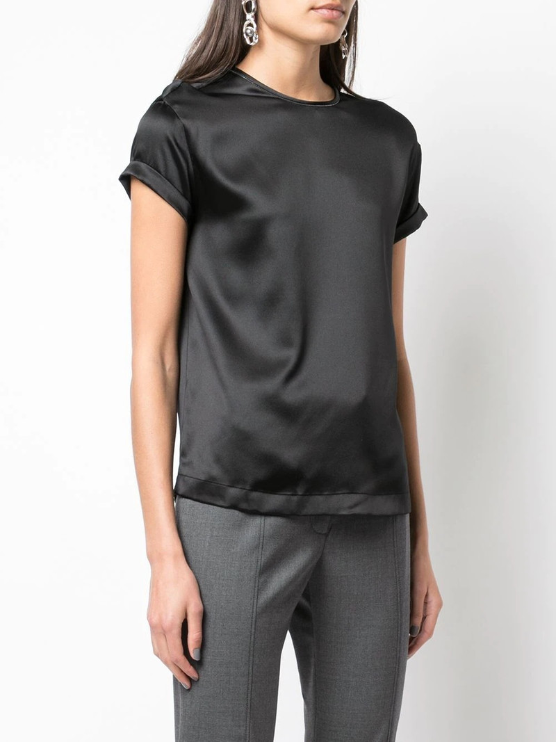 silk crew-neck T-shirt 3